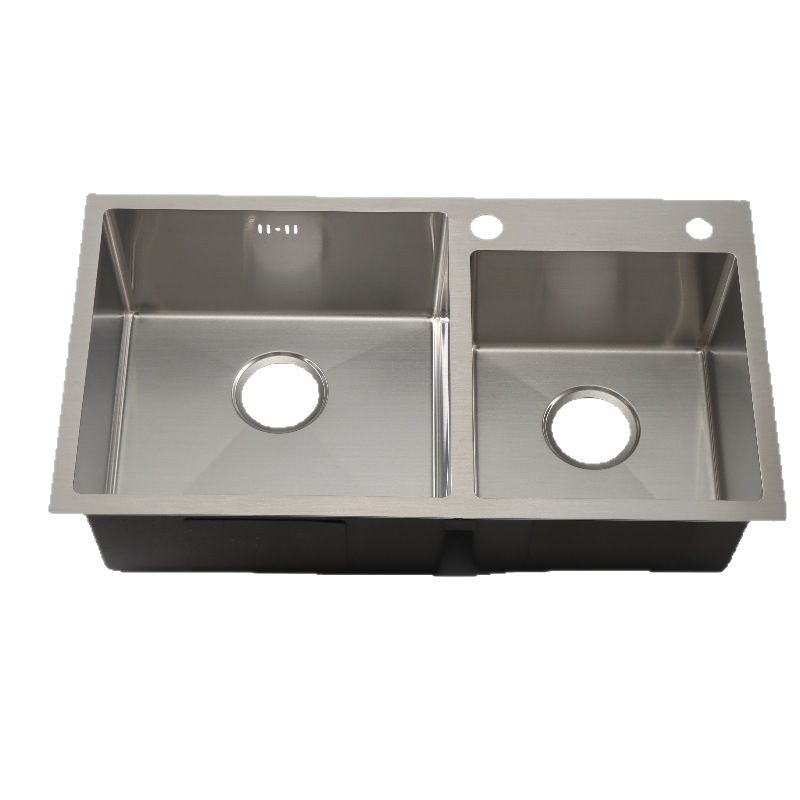 Fregadero de cocina de doble cubeta de acero inoxidable SUS304, juego de lavaplatos para uso doméstico, fregadero bajo encimera para lavado a mano con grifo