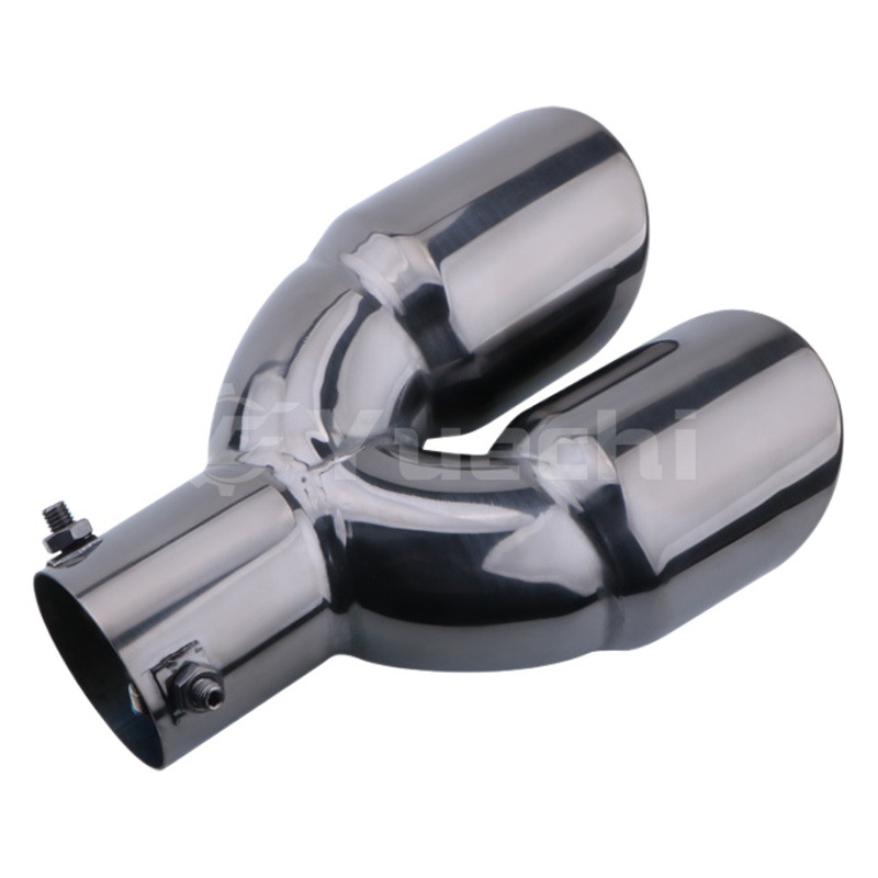 FUENTE fabricante de la modificación del coche universal de la cola de la garganta engrosada 63 mm2.5 pulgadas un tiro dos pistola negro transfronteriza caliente