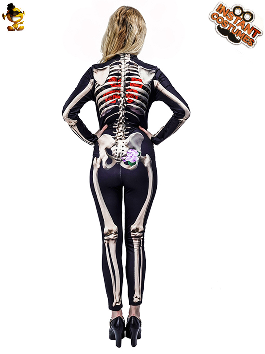 Halloween mujeres adultas horror Rosa cráneo fantasma hueso mono fantasma Festival Cosplay partido traje