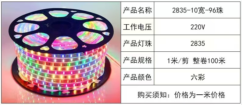 led灯带户外防水跑马六彩流水幻彩220v节日装饰圣诞霓虹氛围彩灯|undefined