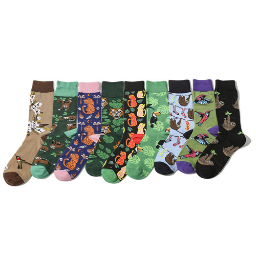 Female animal cartoon mid-tube men's bird monkey animation wholesale socks women's trendy men's foreign trade ins manufacturer socks