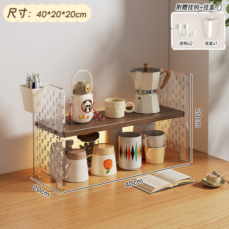 Taza de mesa almacenamiento estante acrílico taza de agua estante de té estante de mesa sala de té esquina de café estante de exhibición