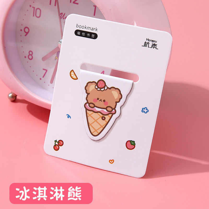 Marcadores magnéticos de dibujos animados Lindo ins Personalidad Exquisito marcador de forma especial Estudiante Anime Clip de página de libro de papel de doble cara