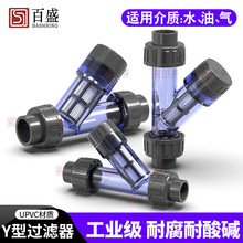 PVC透明Y型过滤器塑料给水管自来水饮用水净化40目化工耐酸碱腐蚀