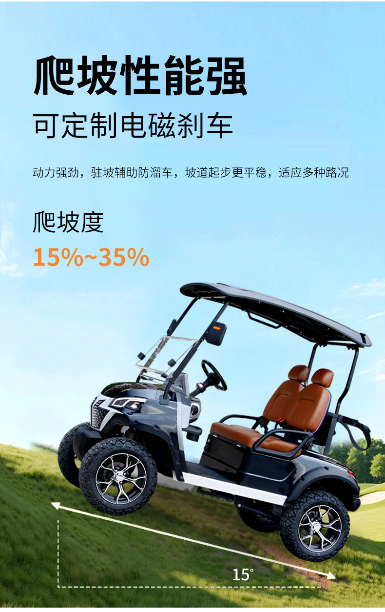 2-Seater Electric Golf Cart, Tourist Attraction Vehicle, Export Model, Resort Golf Course Electric Sightseeing Vehicle
