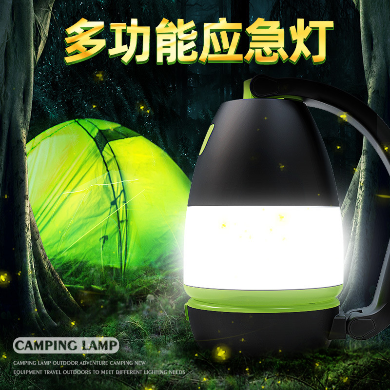 Lámpara de camping tres en uno transfronteriza iluminación al aire libre lámpara de tienda reflector con lámpara de mesa de batería lámpara portátil lámpara de parada