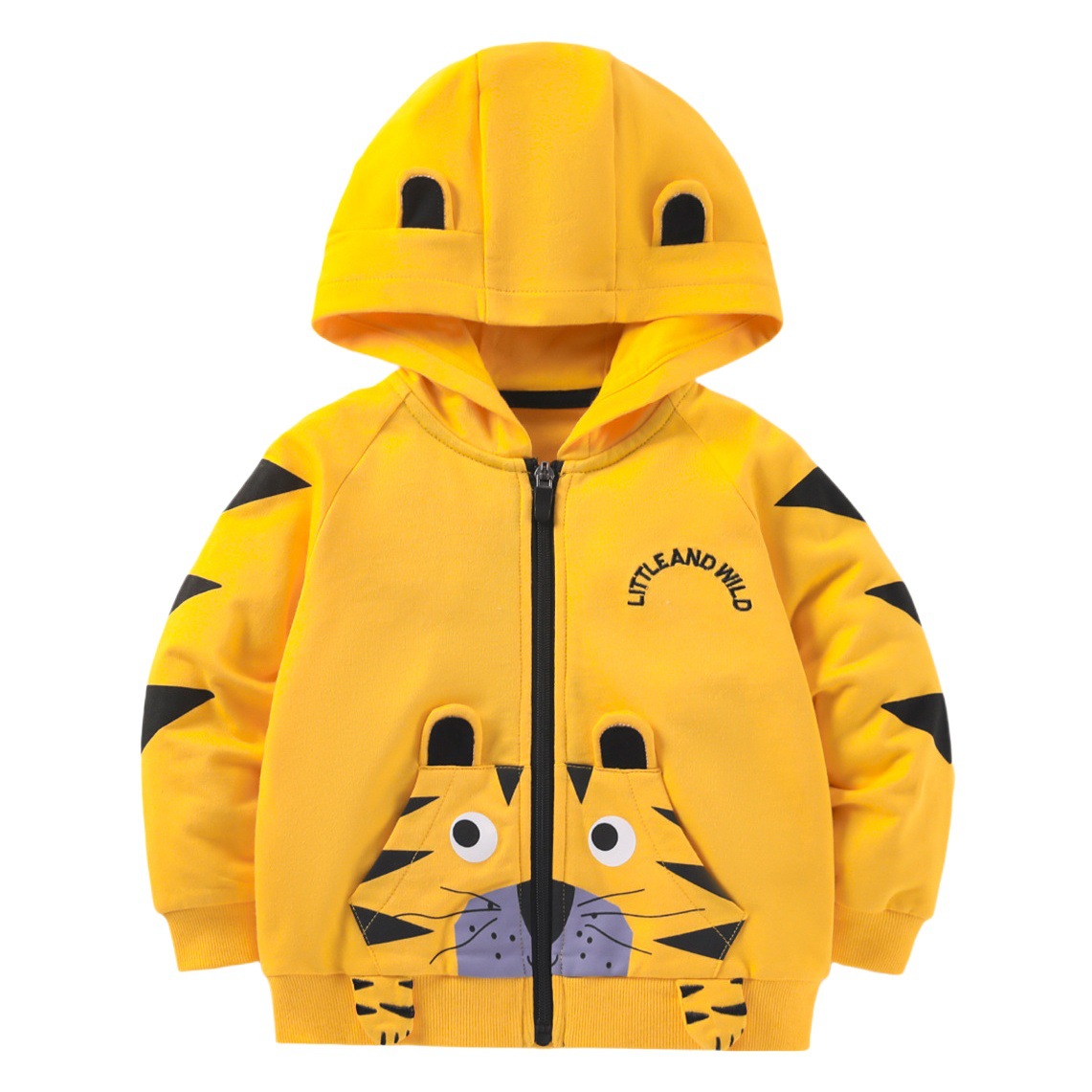 Little Maven estilo europeo y americano con capucha abrigo para niños chaqueta de lana para niños Otoño e Invierno algodón cremallera superior