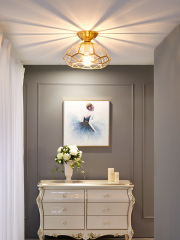 美式全銅陽台吸頂燈入戶玄關燈走廊過道燈現代簡約家用衣帽間燈具