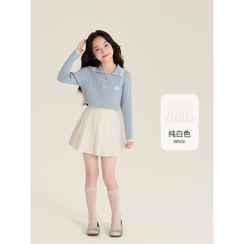 Verano nuevo color sólido niña JK falda de niño vestido de corte universal estilo básico de verano simple japonés falda corta