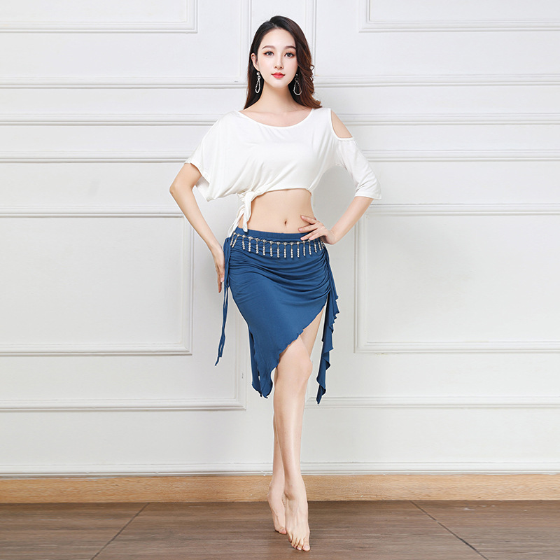 2023 New Spring and Summer Modal Belly Dance Practice Wear Set Large Size Bat Sleeve Oriental Dance Practice Wear Skirt