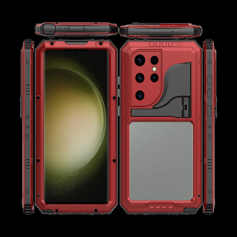 Suitable for Samsung S22 Protective Case S23Ultra Mobile Phone Case Silicone Anti-Fall All-Inclusive Ip68 Level Diving Case Bracket