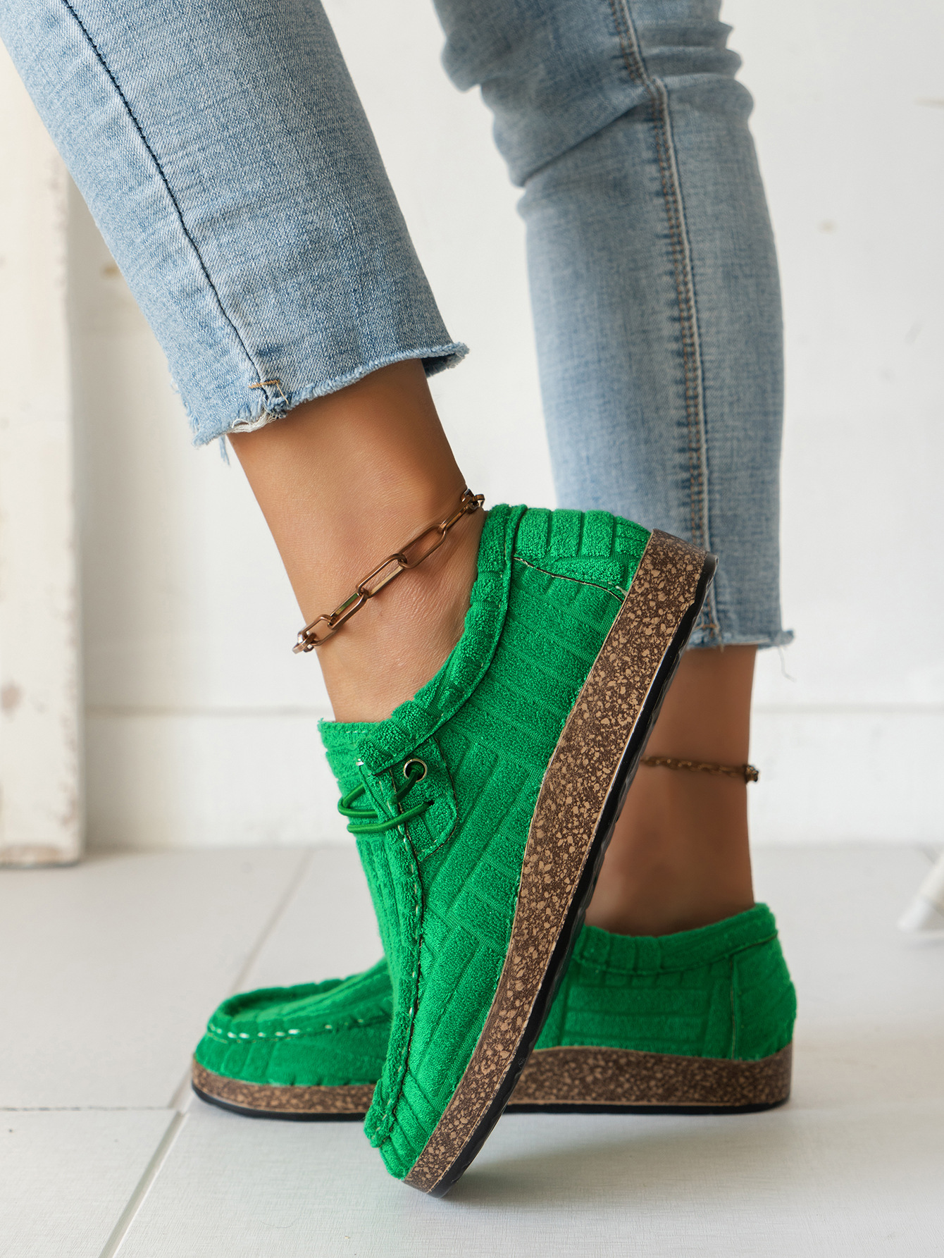 2024 plus size women's flat bottom elastic sleeve, foot pedal, lazy shoes, casual single shoes_voghion.com