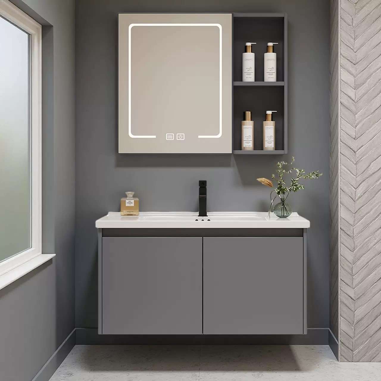 浴室柜陶瓷一体盆家用卫生间卫浴浴室柜洗手盆洗脸洗漱台盆组合