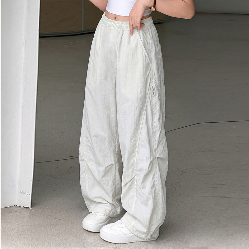 Girls' 2026 Summer Thin Anti-Mosquito Cargo Pants Outdoor Quick-Dry Original Yarn Sun-Protection Pants Dopamine Ice-Feel Parachute Pants