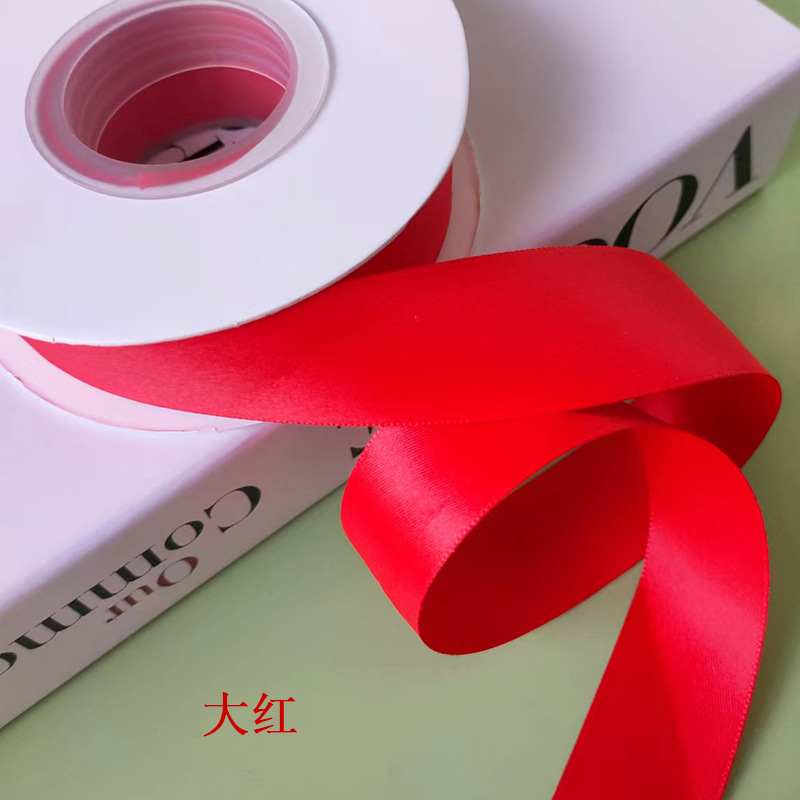 Cinta de algodón de poliéster de doble cara cinta de arco de color sólido mate accesorios para el cabello diy pajarita regalo flor cinturón de embalaje