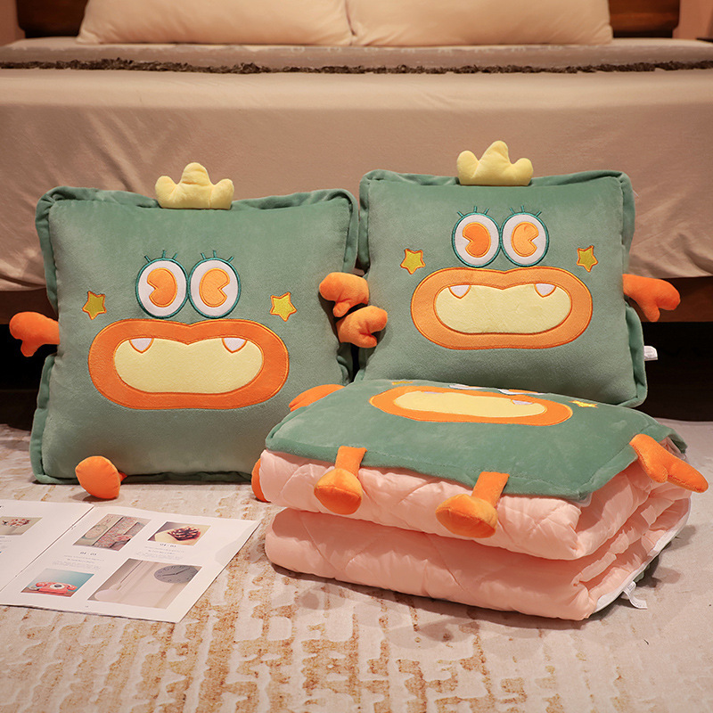 Dopamina monstruo almohada edredón de doble uso oficina plegable manta dos-en-uno siesta almohada sofá almohada