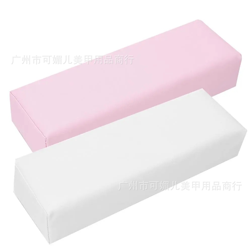 Nail Art Leather Hand Pillow Minimalist Style Cream Style Solid Color Rectangular Nail Art Comfortable Hand Pillow Waterproof and Anti-fouling