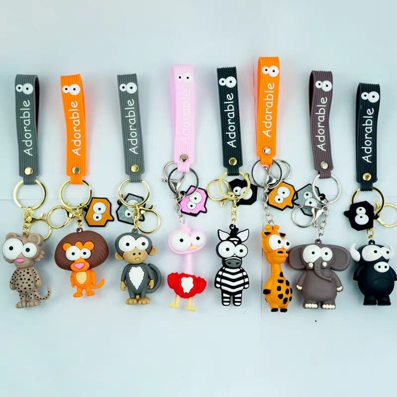 Cartoon Eye-popping Doll Zebra Monkey Keychain Cute Bag Hanging Creative Big Eye Animal Keychain Pendant Cartoon Eye-popping Doll Zebra Monkey Keychain Cute Bag Hanging Creative Big Eye Animal Keychain Pendant
