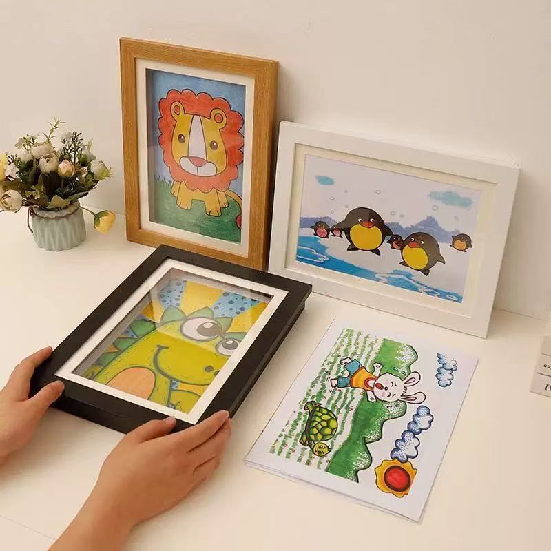 Flip Magnetic Photo Frame Amazon Kidsart Kidsren's A4 Large-Capacity Picture Frame Painting Exhibition Photo Mounting Storage Frame