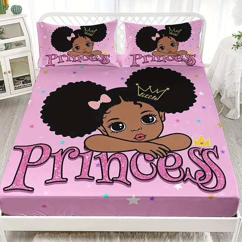 TEMU / JIT transfronterizo tejido doméstico niña sirena patrón 3D impresión digital cama