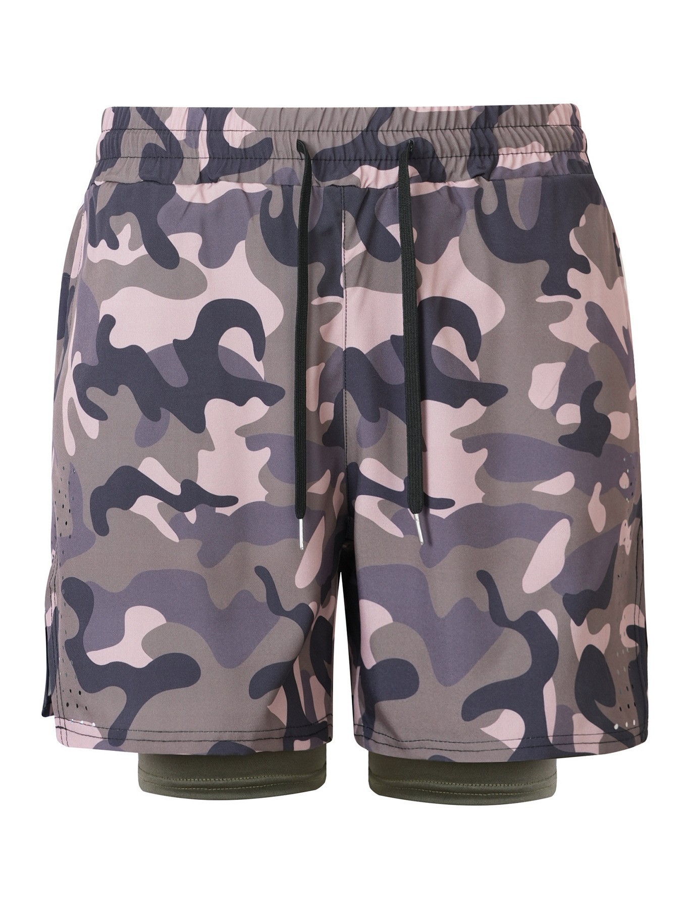 Men's Clothing Men's Summer Sports Casual Breathable Double Camouflage Drawstring Jogger Shorts For Formal & Casual_viptrois.com