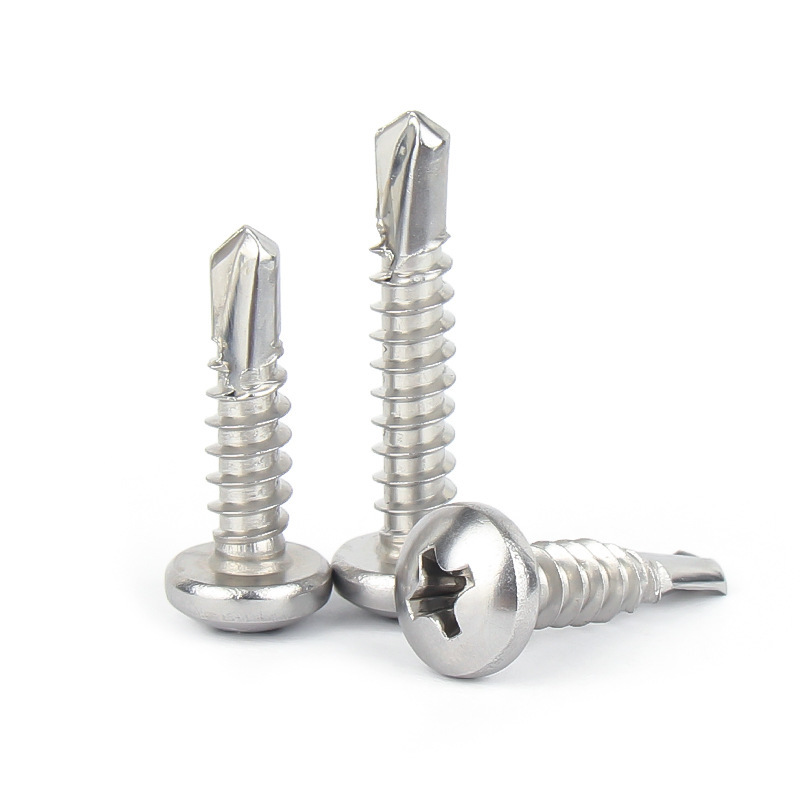 100 millones de millones de millones de millones de ventas directas 304 acero inoxidable cabeza redonda auto-roscado tornillo de cola de perforación cruz ranura cabeza de disco auto-perforación tornillo de cola