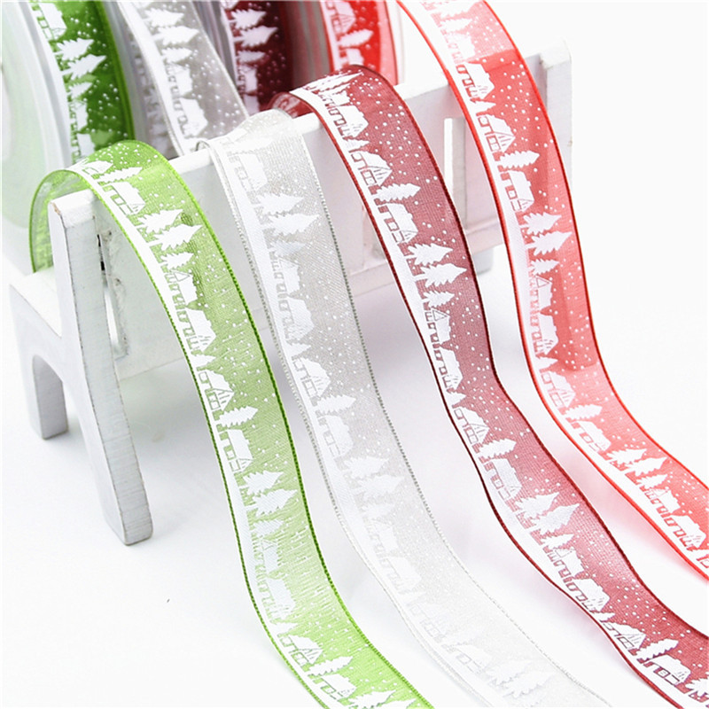 Europa y América árbol de Navidad impresa cinta artesanía de Navidad regalo caja de regalo embalaje cinta casa de sueño cinta de nieve 20 metros