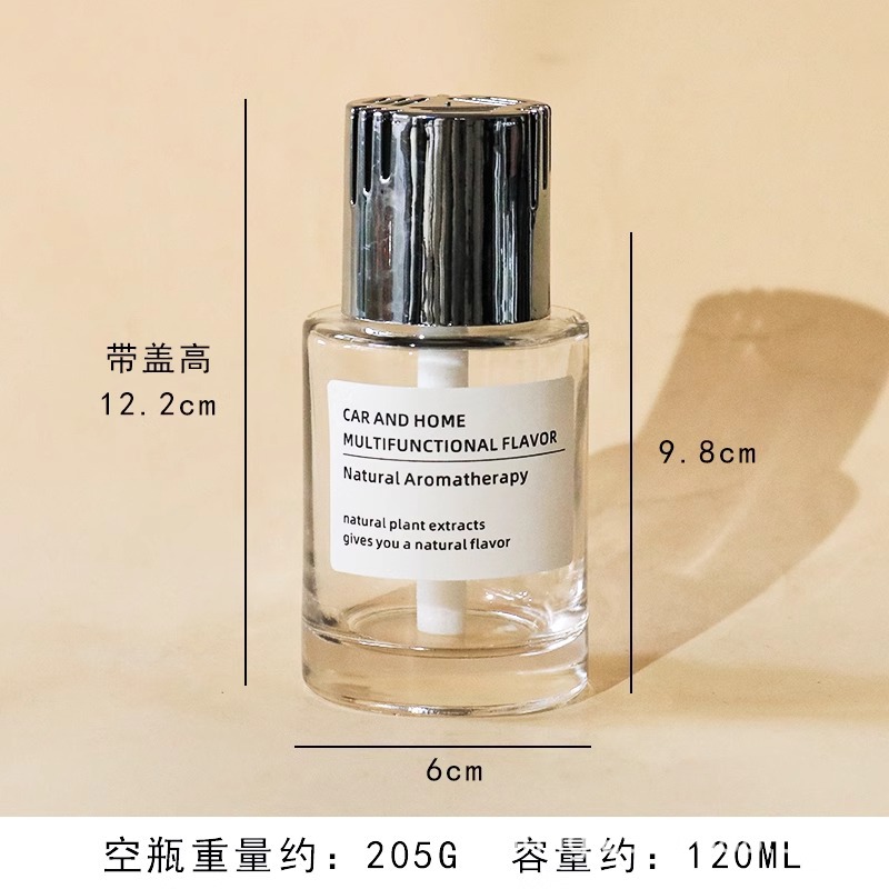 투명, 120ml 투명 플랫 숄더 + 전기 도금 커버 + 휘발성 스틱