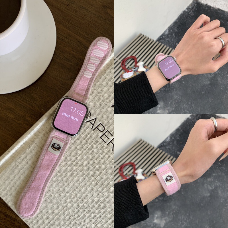 Cartoon Velcro for Apple Watch iwatch10 Generation s9ultra Watch s87 with Huawei Samsung 20mm