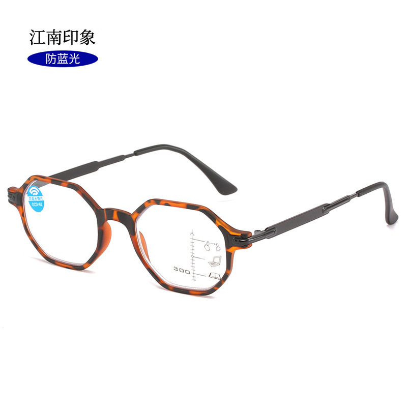オーダーメードのファッションのレトロな多焦点の老眼鏡の男性の青い光の花の鏡の女性の高清の読書鏡の卸売りの老眼鏡