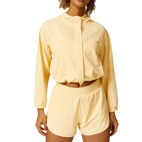 European and American hot selling loose casual sports jackets fitness clothes outdoor running and cycling sports zipper shirts two-piece set for women