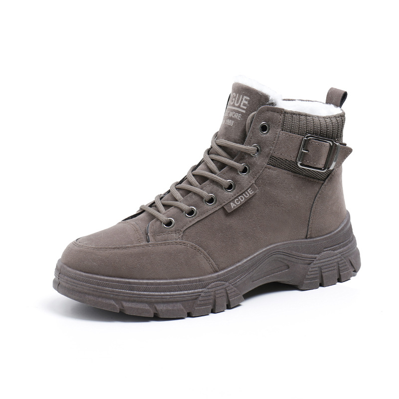 2023 Winter New Female Student Korean Edition Suede High Top Snow Boots_voghion.com