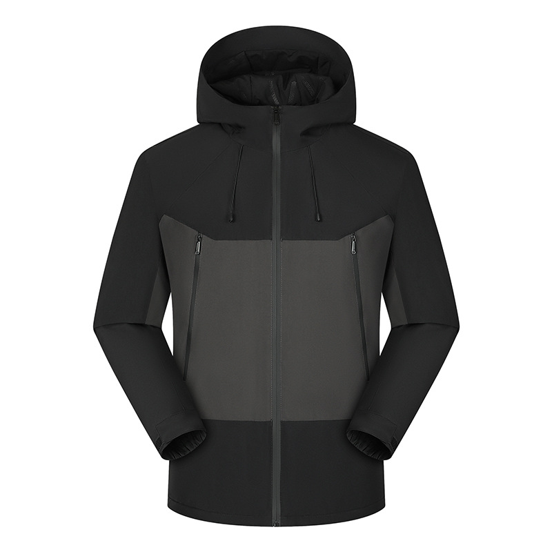 Primavera y otoño una sola capa de algodón con capuchón de asalto ropa de invierno personalizada ropa de trabajo al aire libre impermeable LOGO impresa