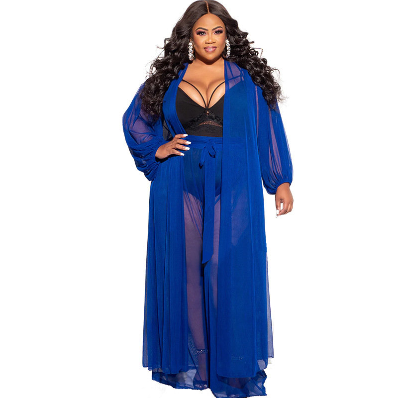 Damesæt buksesæt til plus size med flagermusærmer elegant_voghion.com
