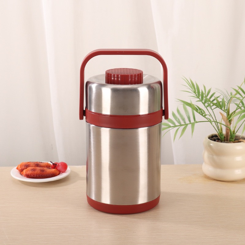 Fiambrera de aislamiento 304 barril de aislamiento de tres capas de acero inoxidable, olla de elevación sellada en capas de tres compartillas, soporte personalizado de gran capacidad