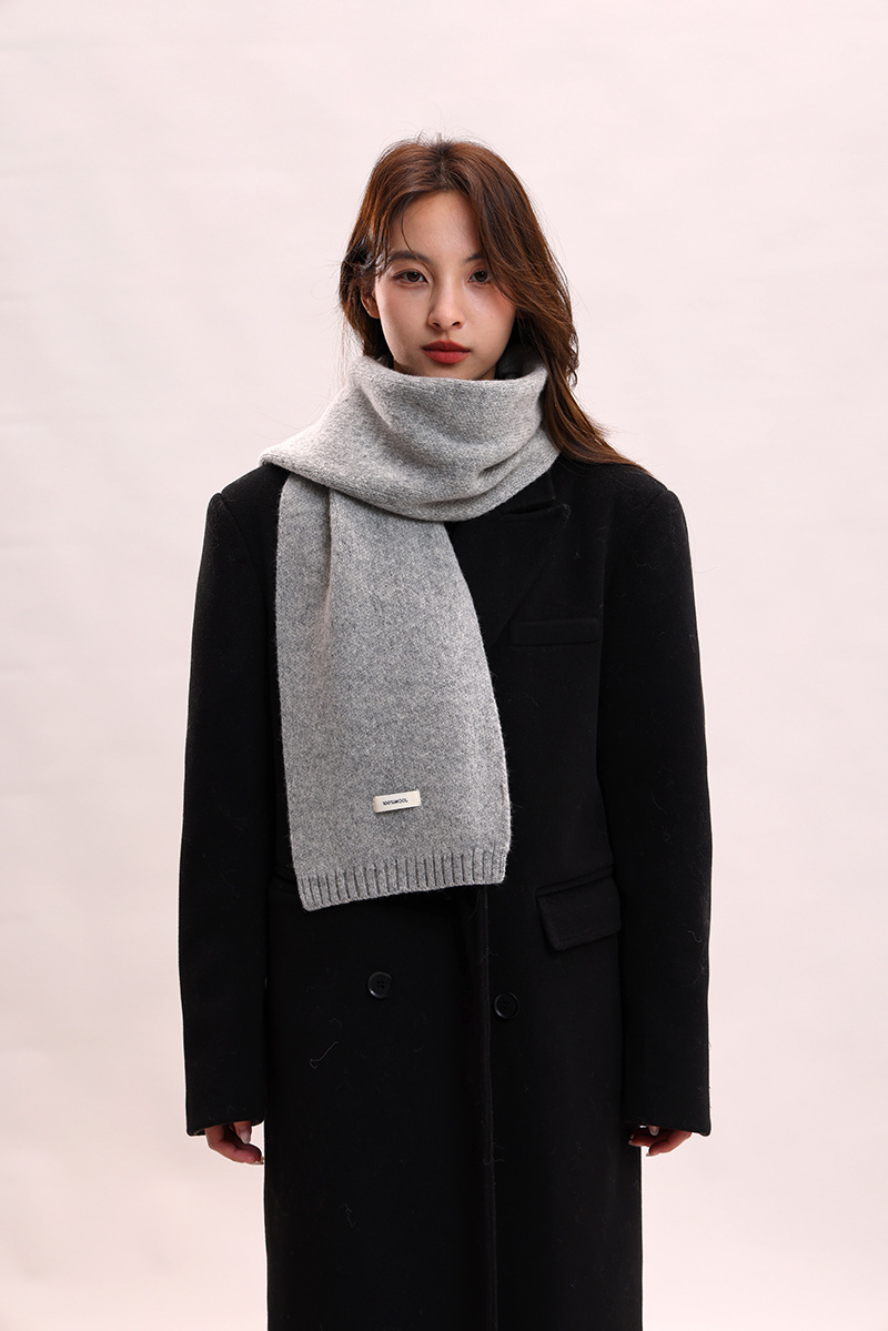 Sciarpa in lana lavorata a maglia 100% cashmere, collo spesso per donna e uomo, calda coppia genitore-figlio stile autunno/inverno, alla moda e_voghion.com