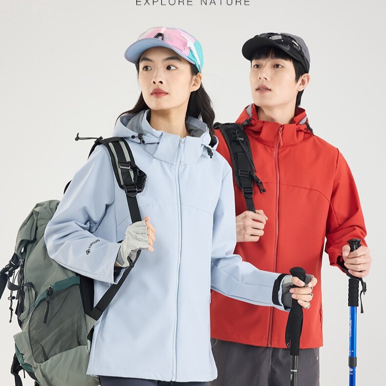 Jackets for Men and Women Single-Layer Spring & Fall Thin Windproof and Waterproof Sports Jackets Outdoor Mountaineering Jackets Hooded Jackets