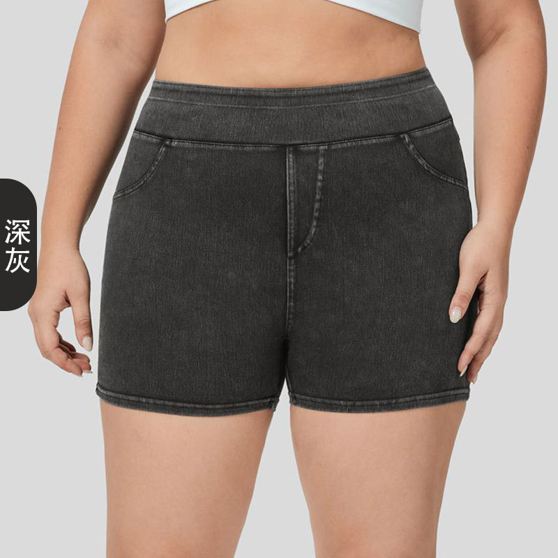 Nuevos pantalones de yoga jeans de tamaño más grande, cintura alta y delgada, mejora de cadera de doble bolsillo, pantalones deportivos