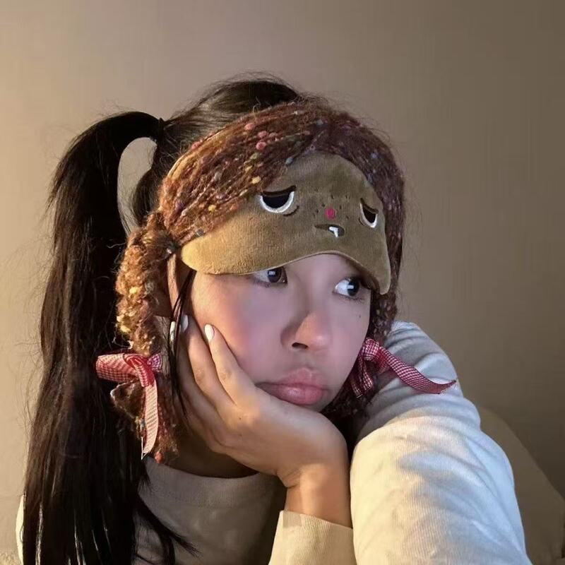 甜妹日系可爱卡通假发眼罩甜美少女心百搭新款睡眠午休甜美可爱|undefined