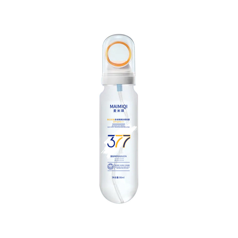 Apertura pequeña 377 blanqueamiento anti-arrugas spray protector solar SPF50 anti-UV refrescante no grasa spray protector solar