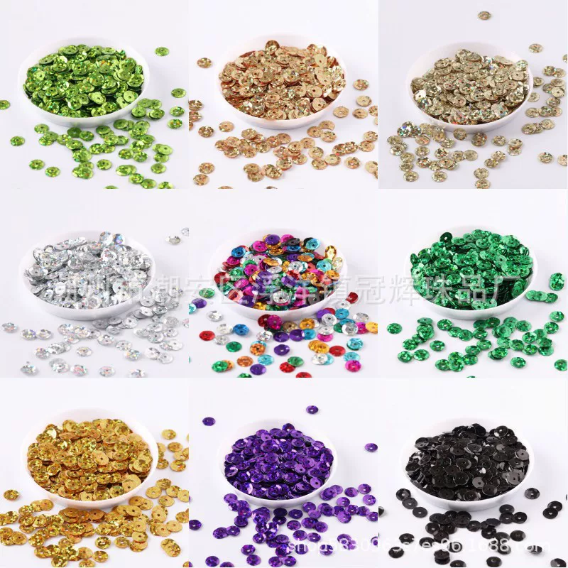 3mm-12mm серебристые нижние лазерованные PVC цвет средней прорези вручную нашитые блестки плоские вогнутые бусины для сценических костюмов аксессуары
