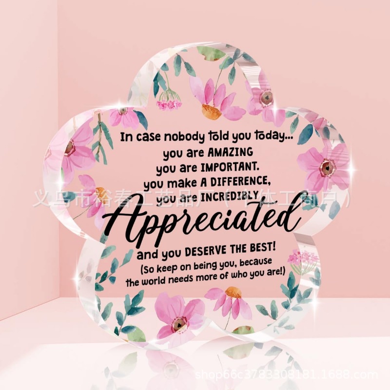 跨境新款花朵亚克力桌面摆件节日礼品桌面摆件装饰品感恩节日礼品