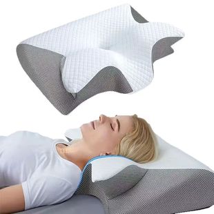 Amazon memory foam 3D curved surface integrated aircraft pillow ergonomic partition double neck pillow Four Seasons Universal