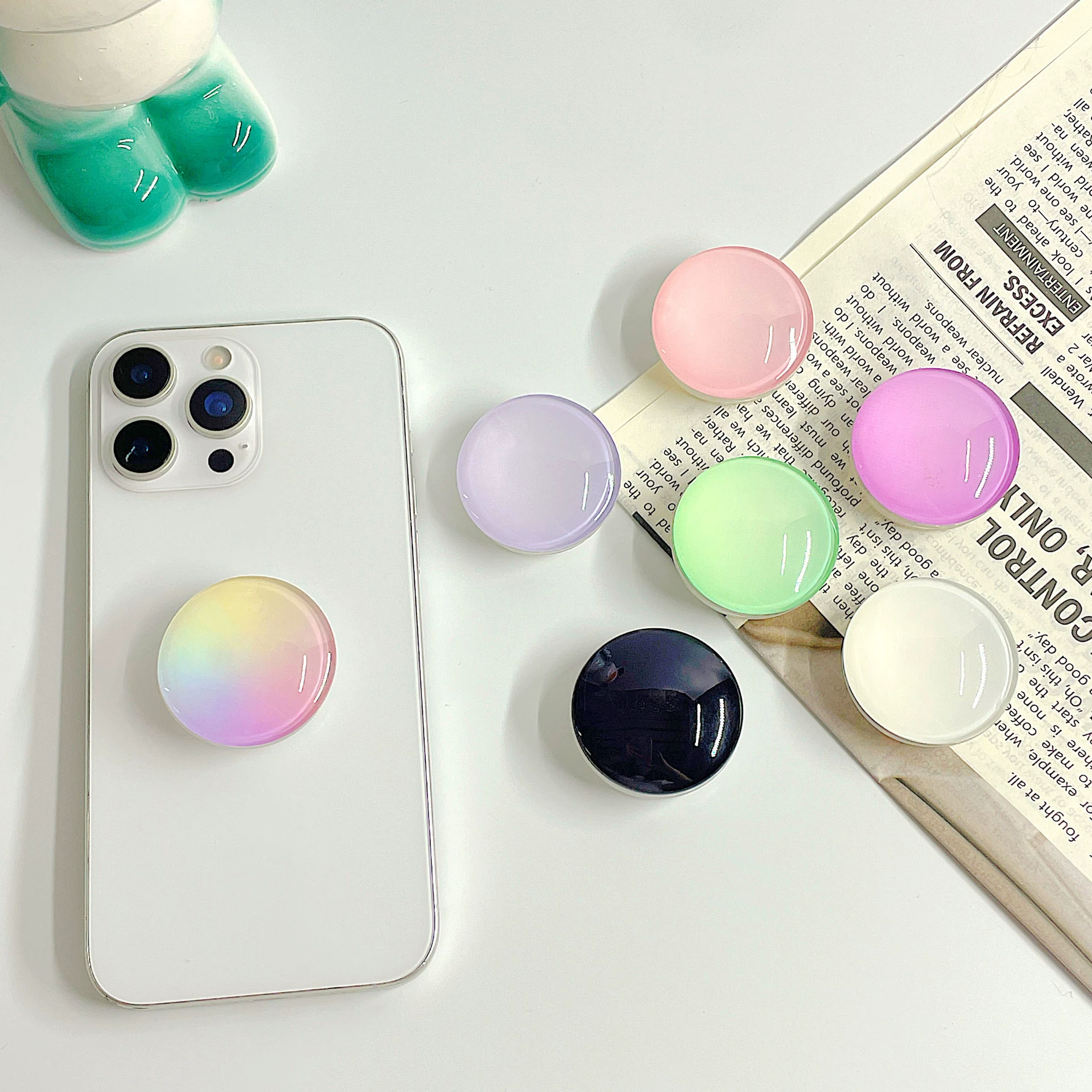 Корейский ветер сплошной стеклянный кристалл градиентный держатель подушки безопасности