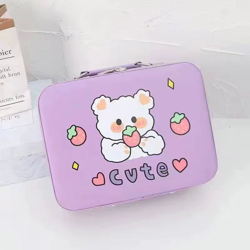 Handheld capacious cosmetic bag with down, custom-made