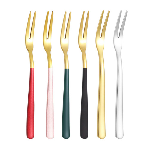 304 stainless steel thickened fruit fork and coffee spoon Korean household creative fruit pick internet celebrity dessert fork and spoon set