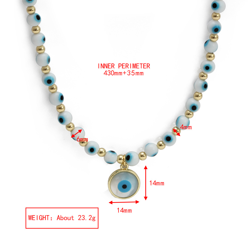 Simple Style Devilu0027S Eye Copper Beaded Necklace 1 Piece
