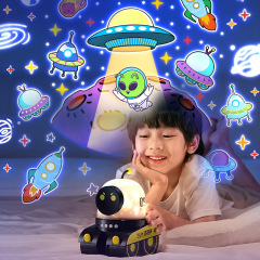 男の子プレゼント万火ロボット星空投影灯創意子供益智玩具ベッドの頭と一緒に寝ます。