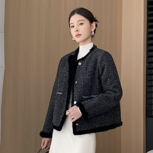 2025冬季海宁高端皮草水貂皮毛一体两面穿拼貂皮大衣外套女年轻款