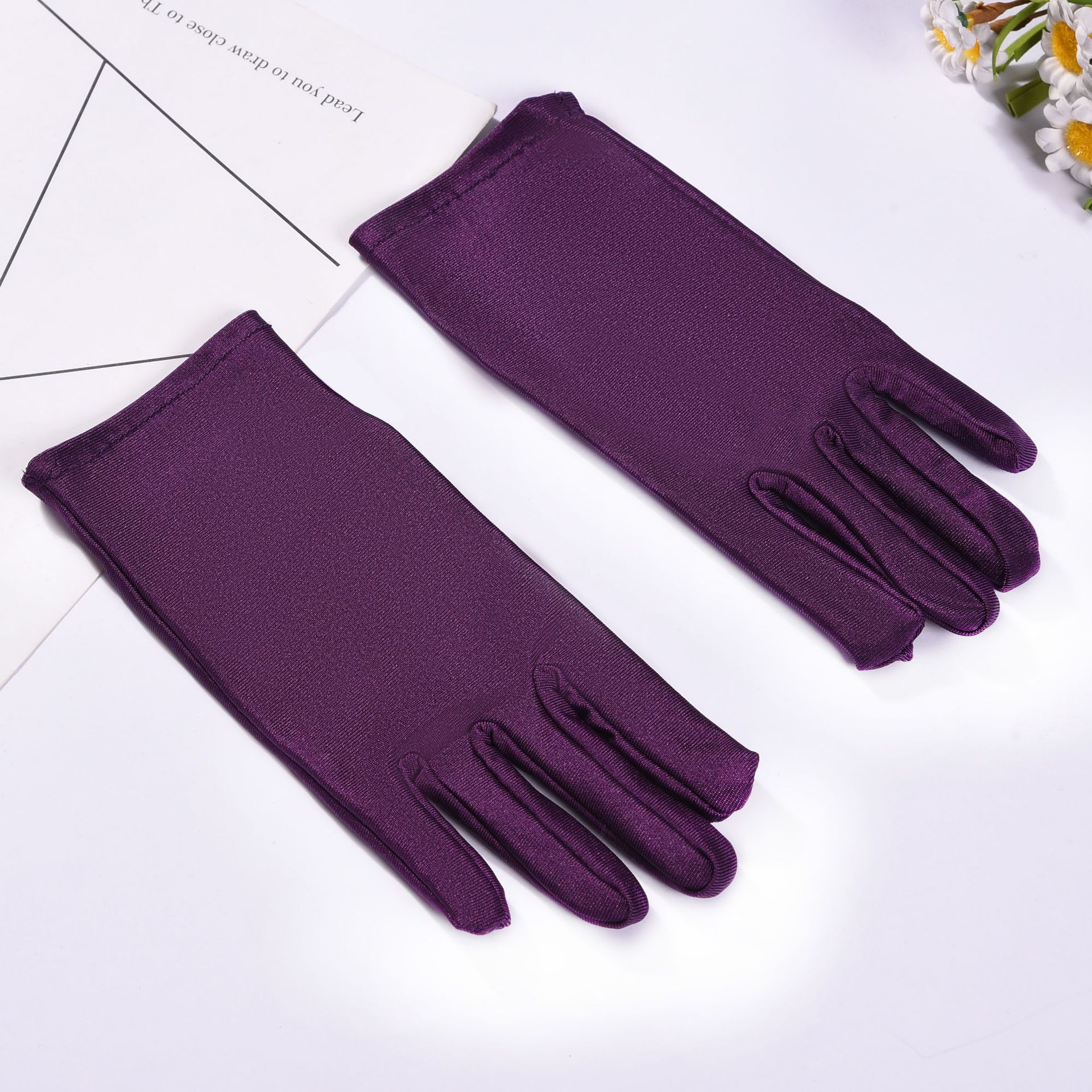 男女兼用ライカ・スパンデックス製ホワイト伸縮性グローブ、スパンデックス製メンズジュエリーグローブ、文玩、サイクリング、スクエアダンス用グローブ